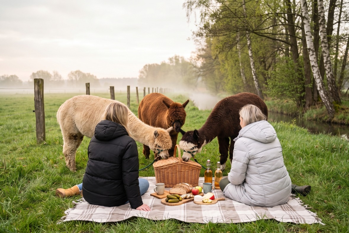 Picknick auf der Alpakaweide